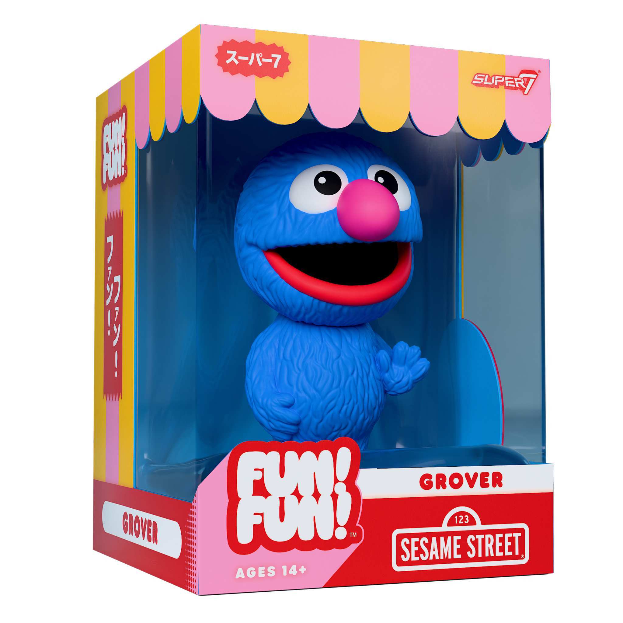 Super7 Sesame Street Fun Fun Wave 01 Grover figurina 13 cm albastru