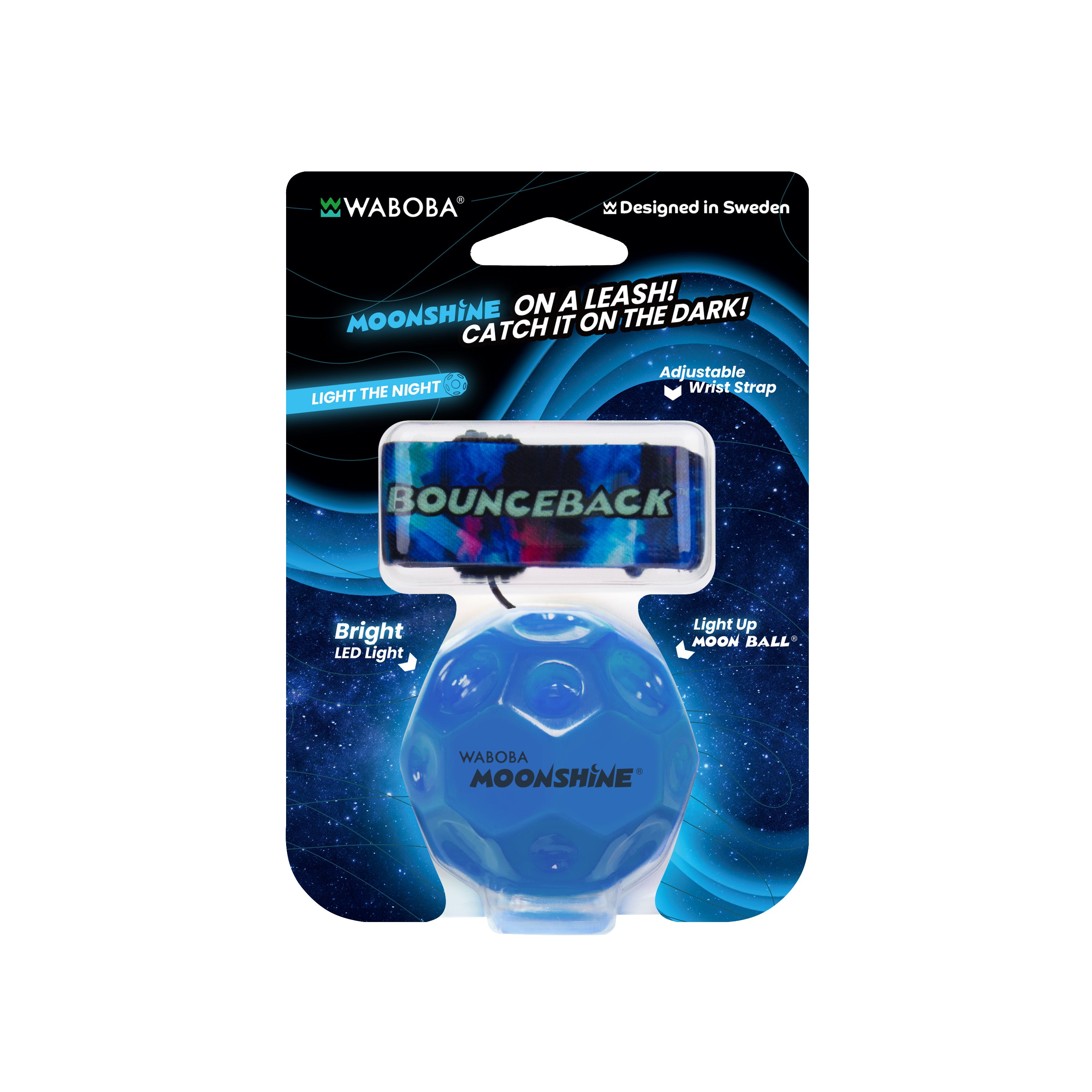 Waboba LED Bounceback Moonshine minge luminoasă