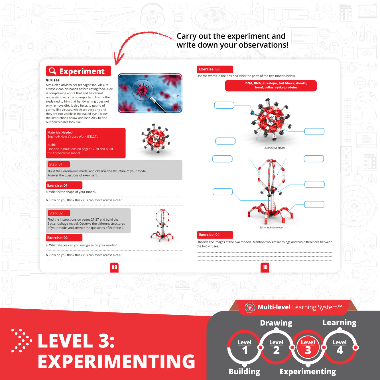 Engino STEAM Labs Viruses kit constructie 2 modele 8+