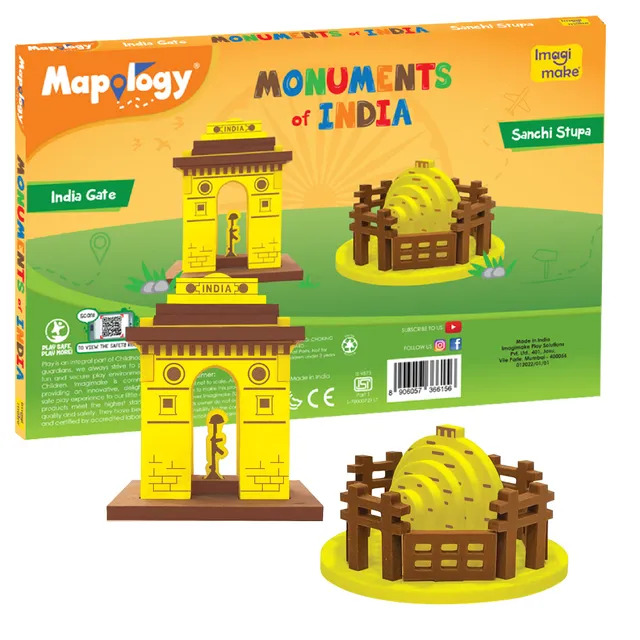 Imagimake Mapology Sanchi Stupa India Gate puzzle 3D