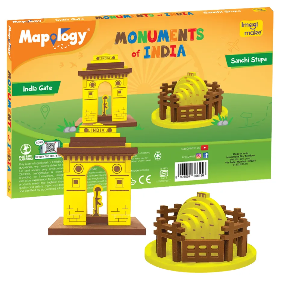 Imagimake Mapology Sanchi Stupa India Gate puzzle 3D