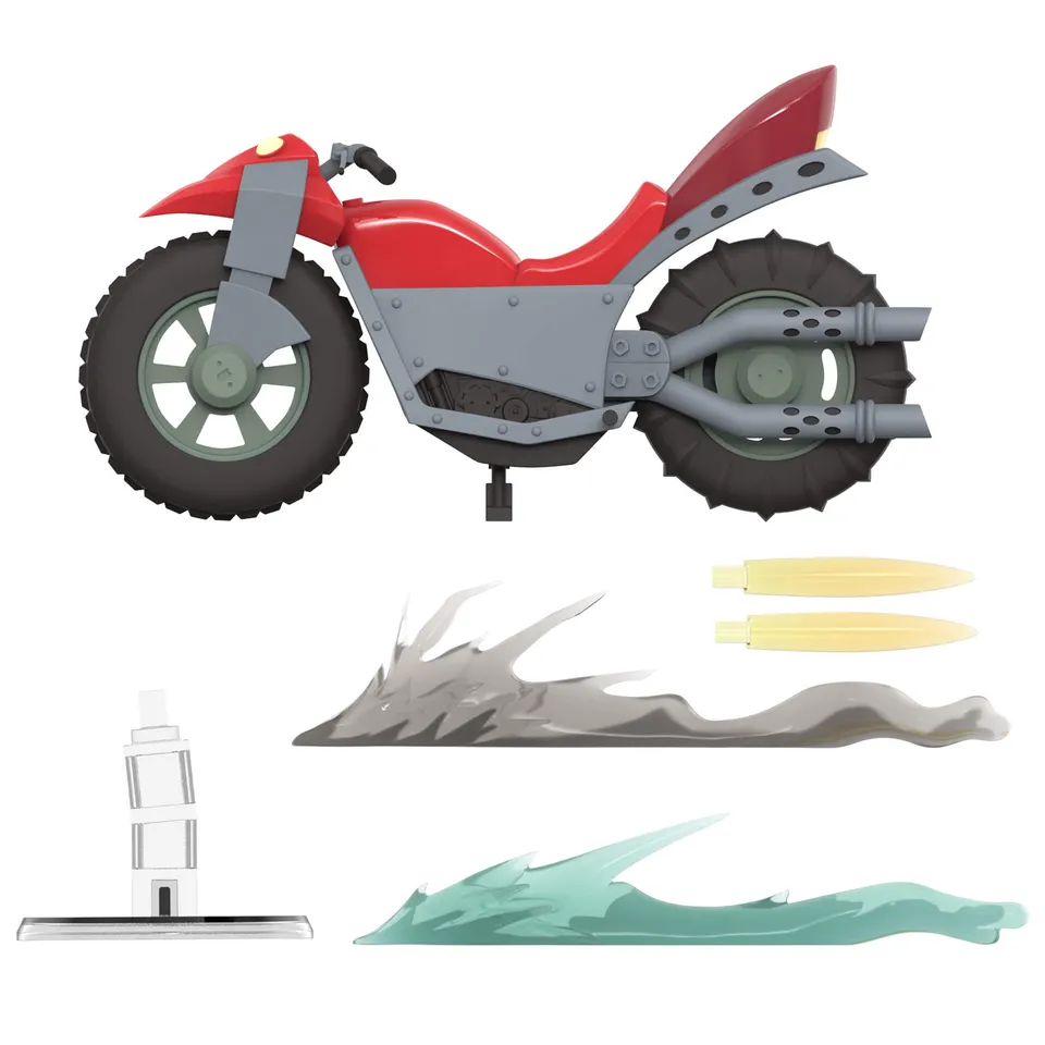 Super7 ULTIMATES TMNT Shell Cycle vehicul roșu cu efecte