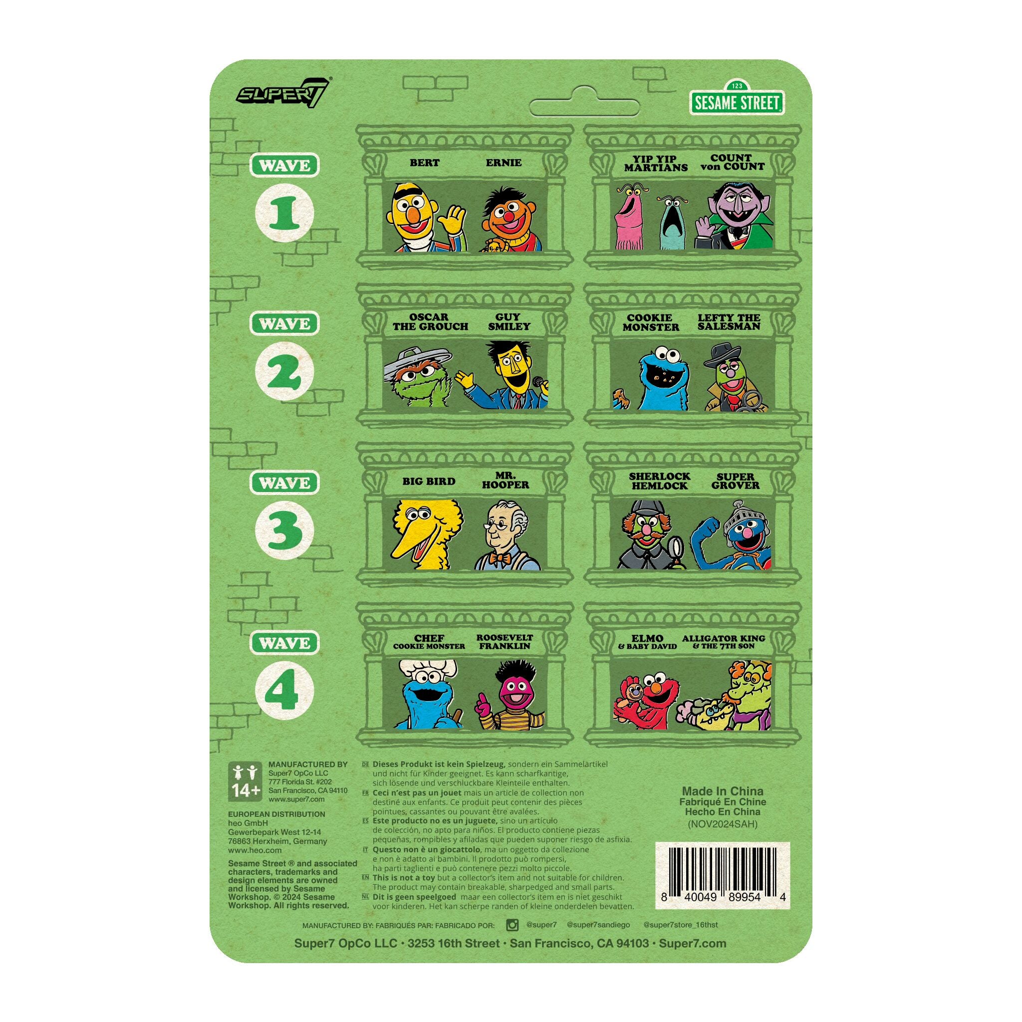 Super7 Sesame Street Elmo figurina articulata 9,5 cm