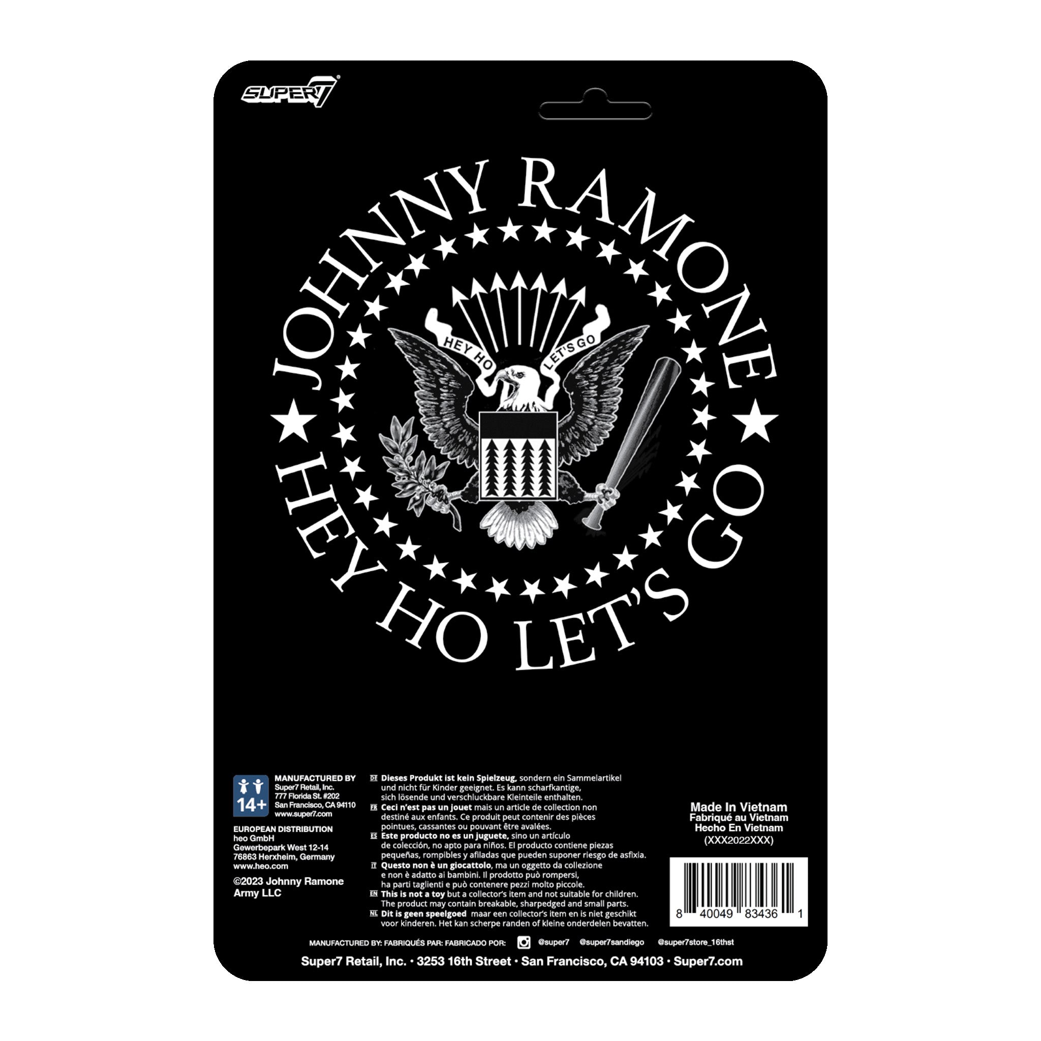 Super7 ReAction Johnny Ramone figurina cu chitara