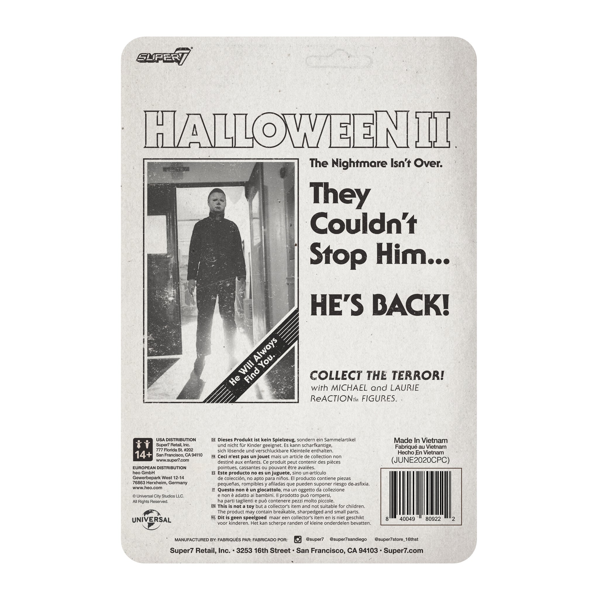 Super7 Halloween II Michael Myers figurina 9,5 cm arme