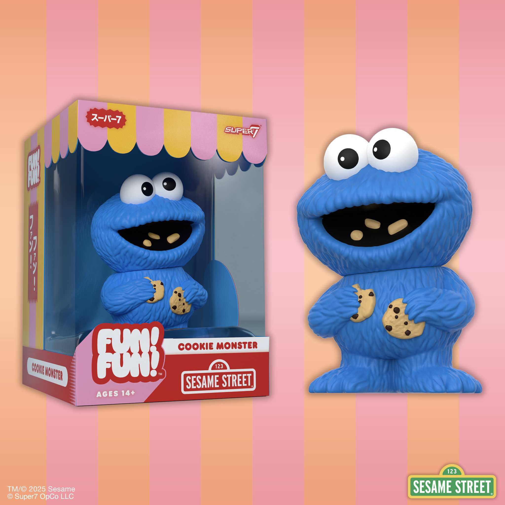 Super7 Sesame Street FUN FUN Cookie Monster figura vinil 13 cm