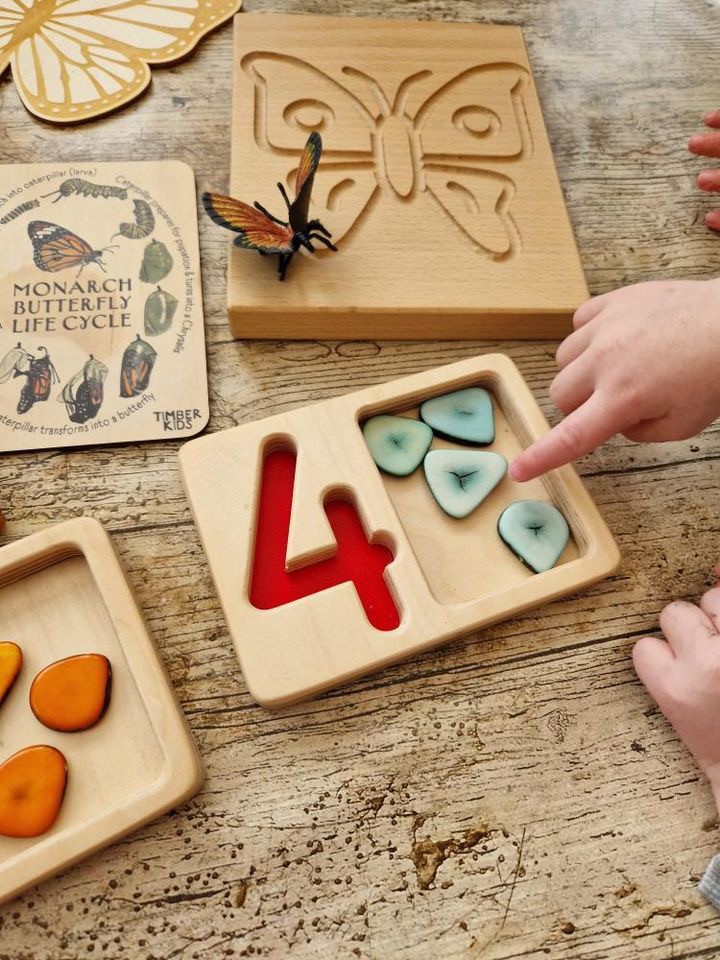 Yellow Door Number Trays tavite cifre 1-9 tactile