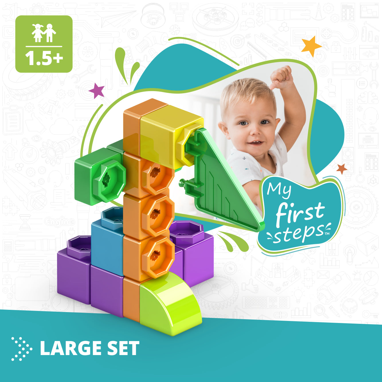 Engino Qboidz My First Steps set cuburi 72 piese 1,5+ ani