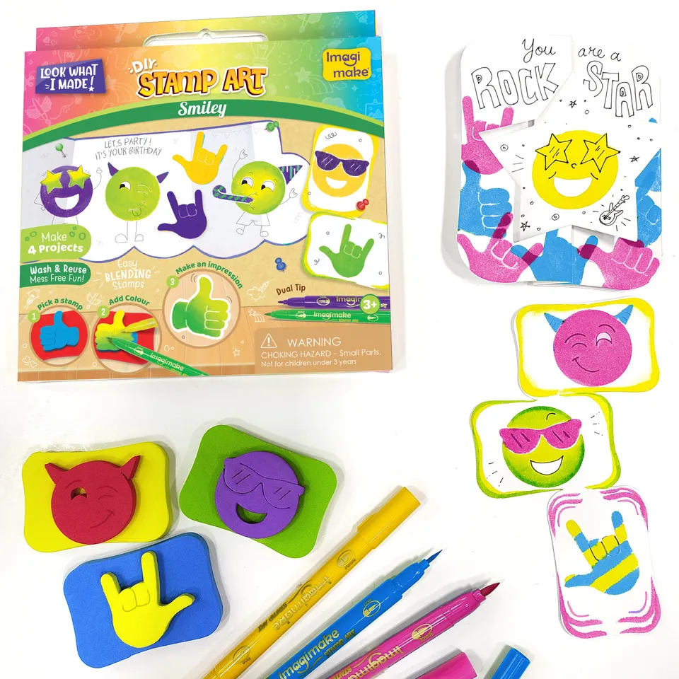 Imagimake Stamp Art Smiley set stampile 6 modele