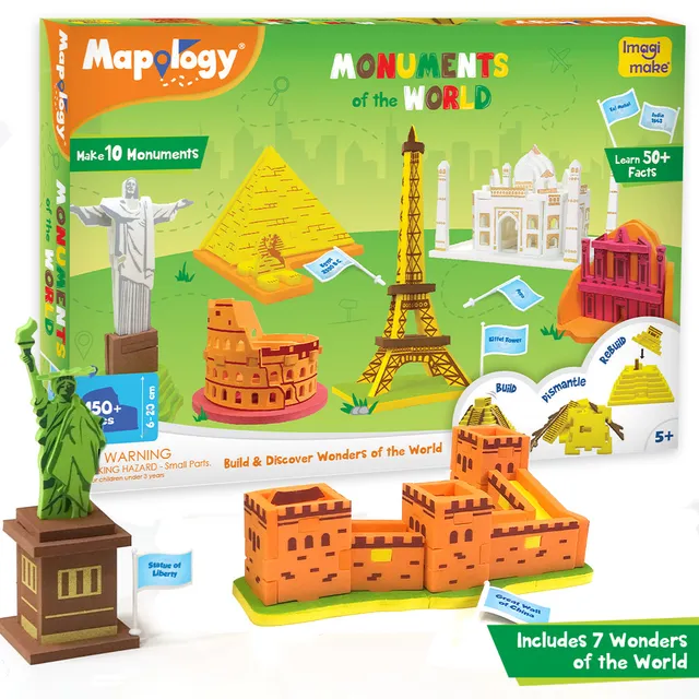 Imagimake Mapology Monuments puzzle 3D 150 piese lume