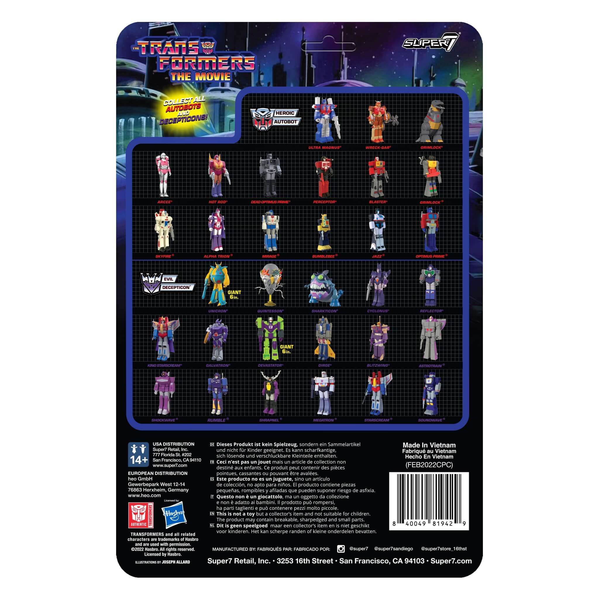 Super7 Transformers ReAction Unicron figurina 15 cm