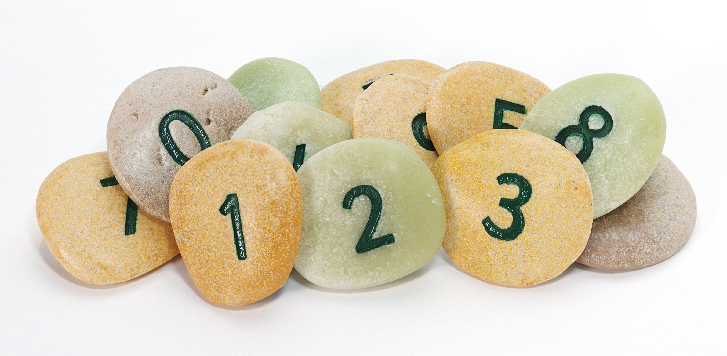 Yellow Door Number Pebbles pietricele numere 0-10 22 buc
