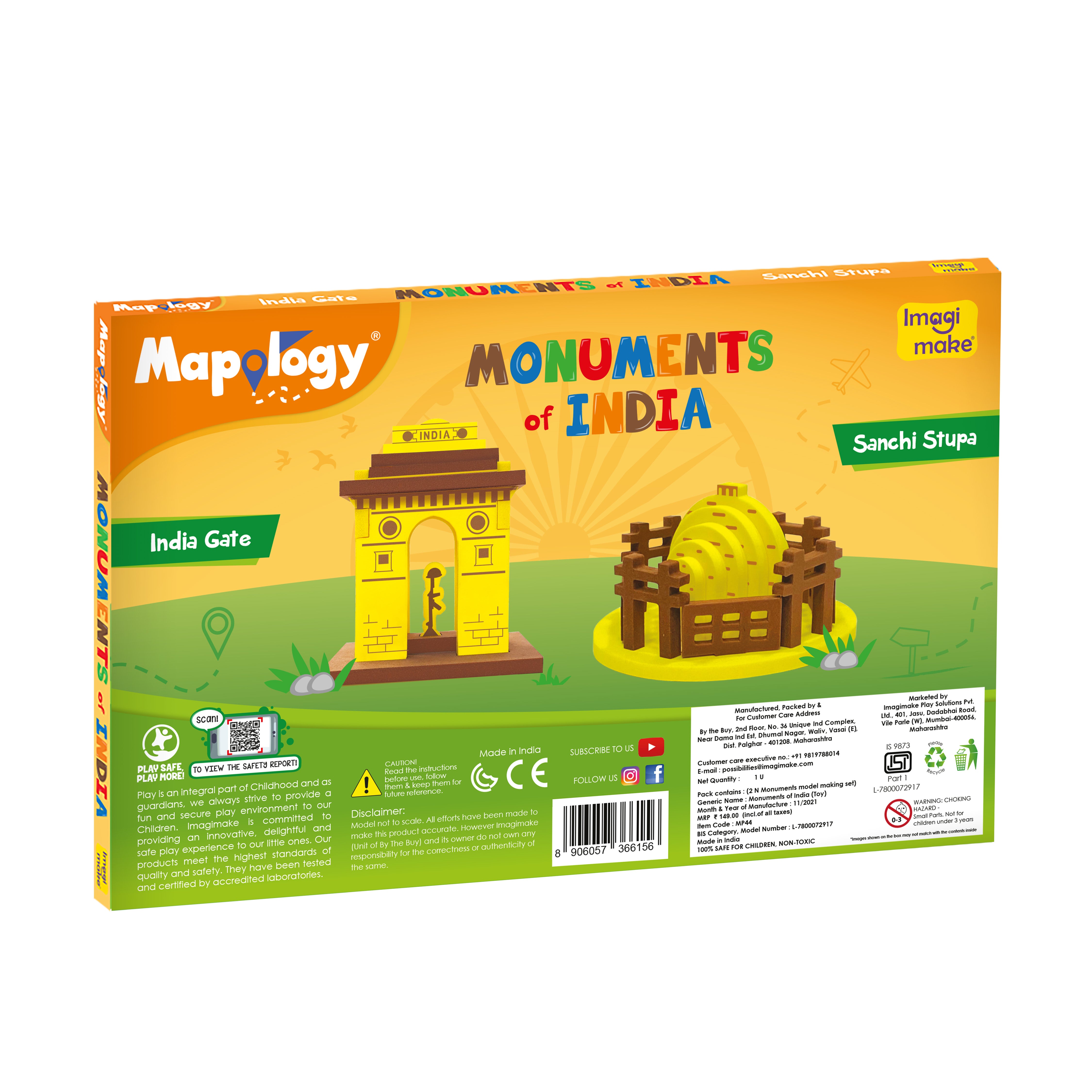 Imagimake Mapology Sanchi Stupa India Gate puzzle 3D