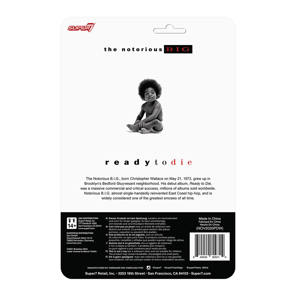 Super7 ReAction Notorious B.I.G. Original figurina 3.75 inch