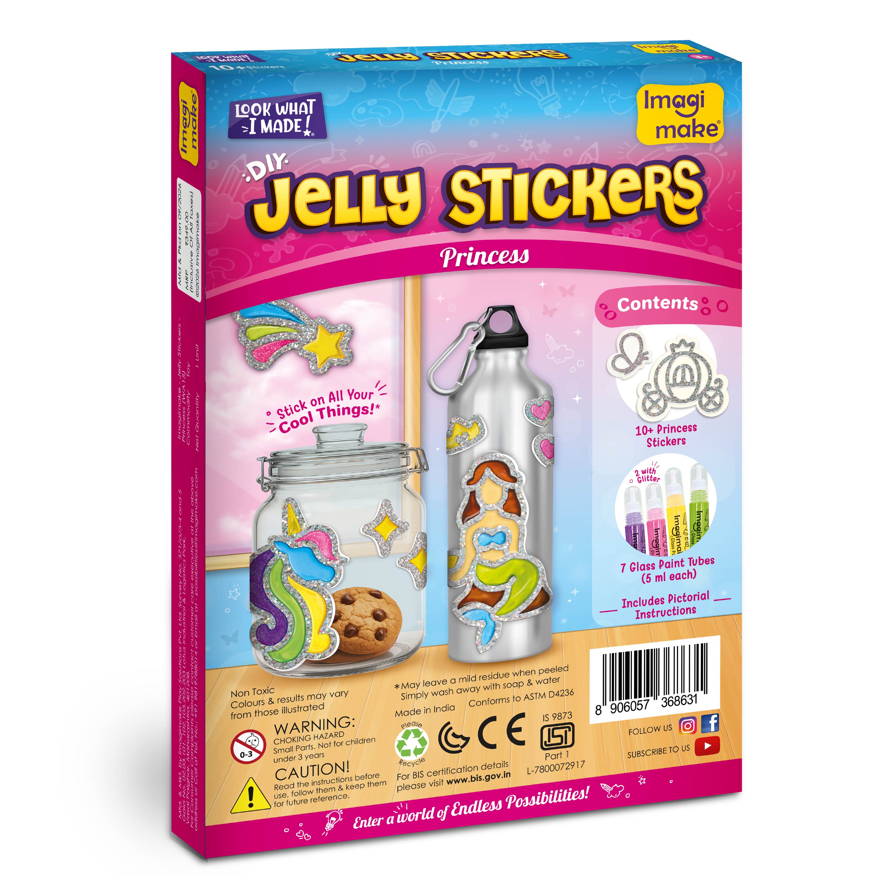 Imagimake Jelly Stickers Princess set stickere 3 ani+