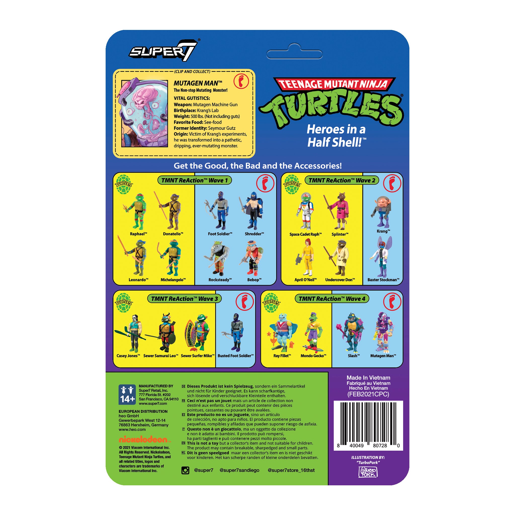 Super7 TMNT Mutagen Man figurina 9,5 cm cu mitraliera
