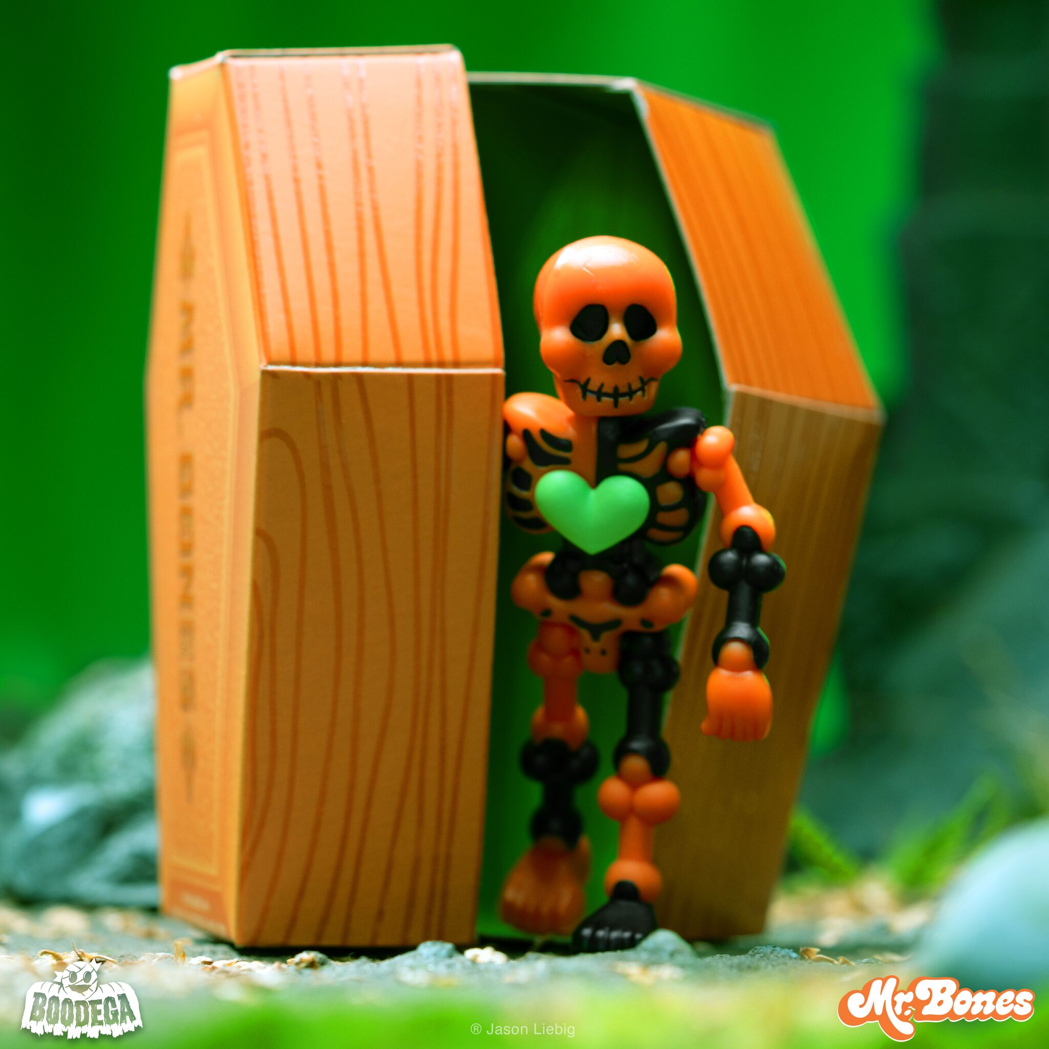 Super7 Mr. Bones Orange Black figurina sicriu Halloween