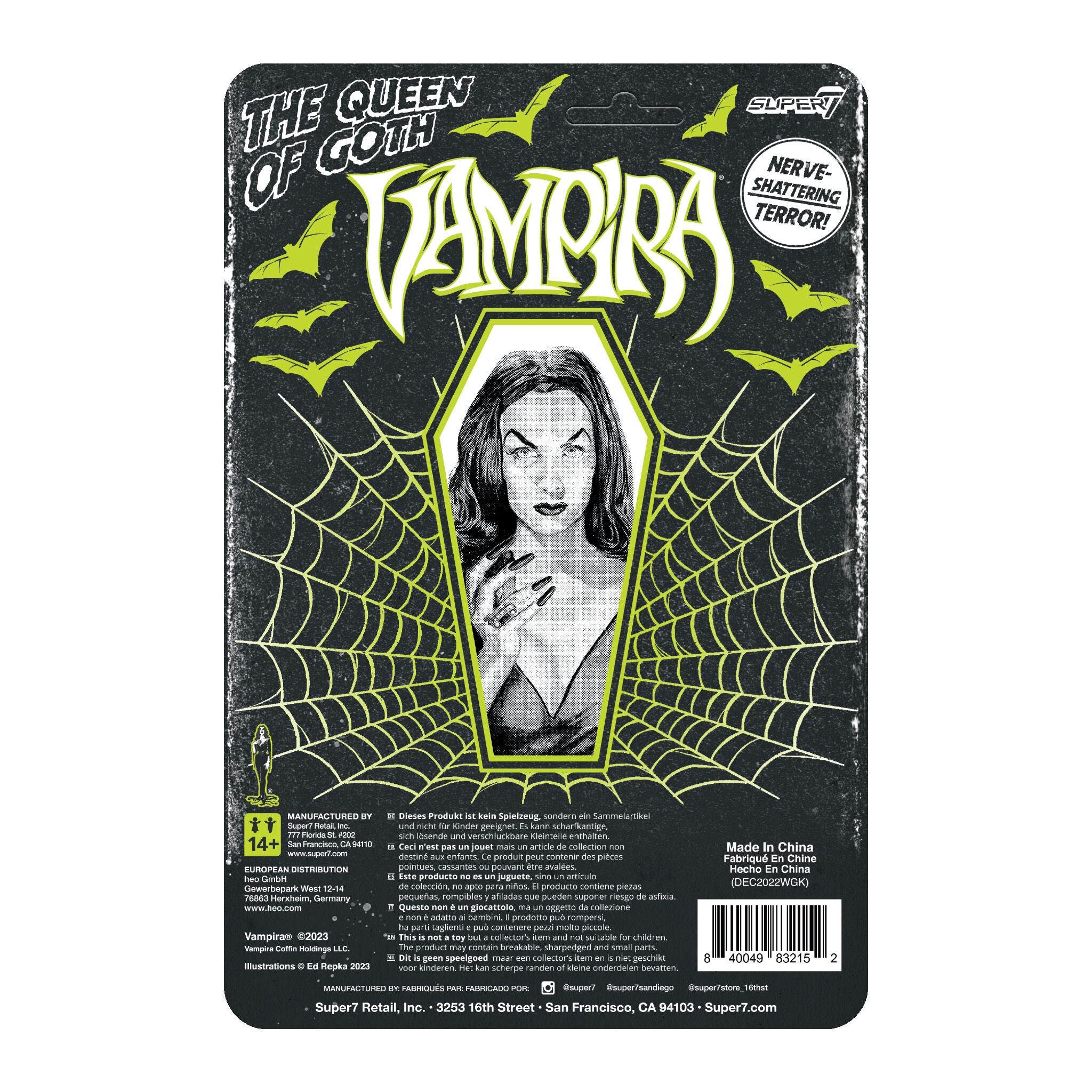 Super7 ReAction Vampira figurina articulata 3.75 inch gotic