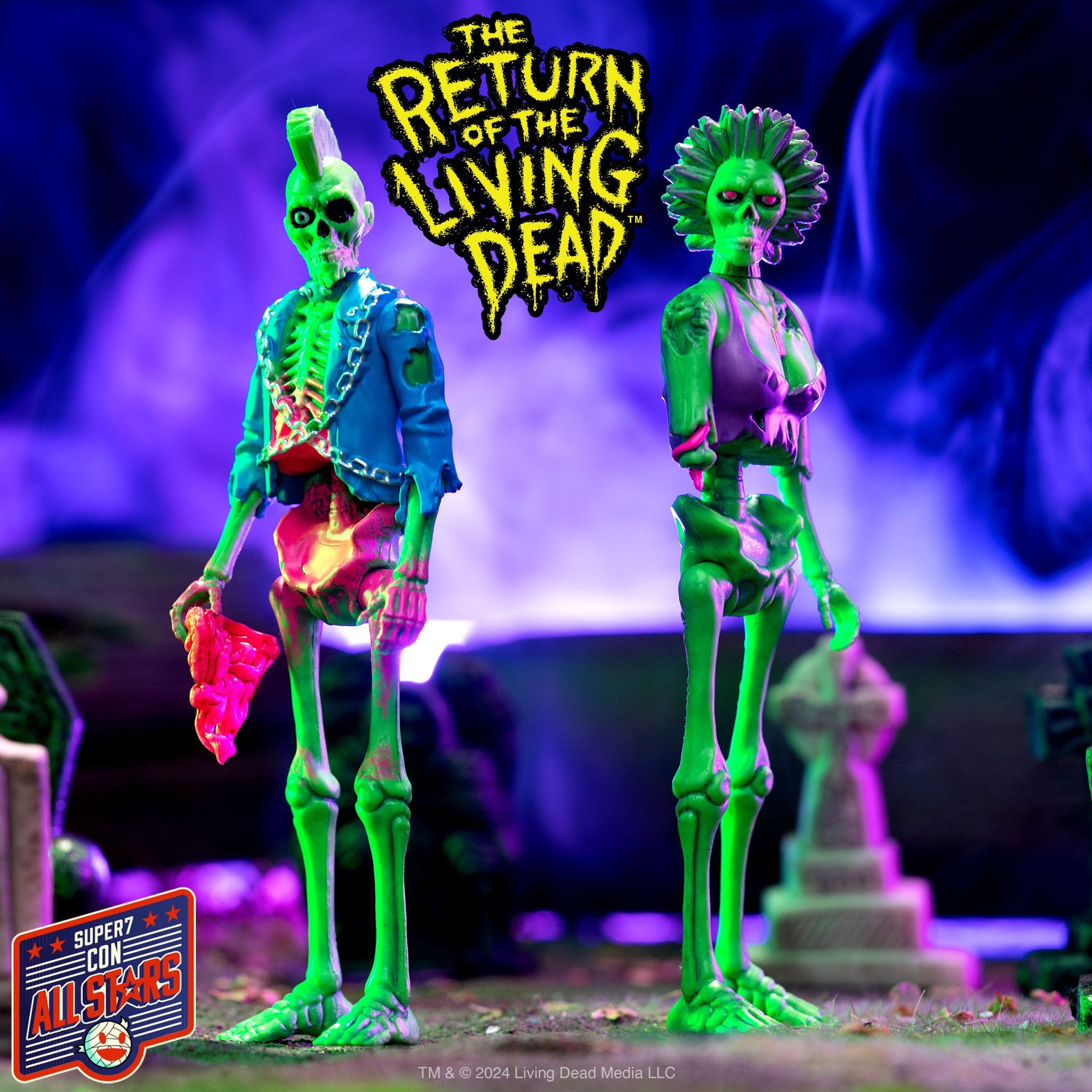 Super7 ReAction Poster Zombie Blacklight figurina 9,5cm