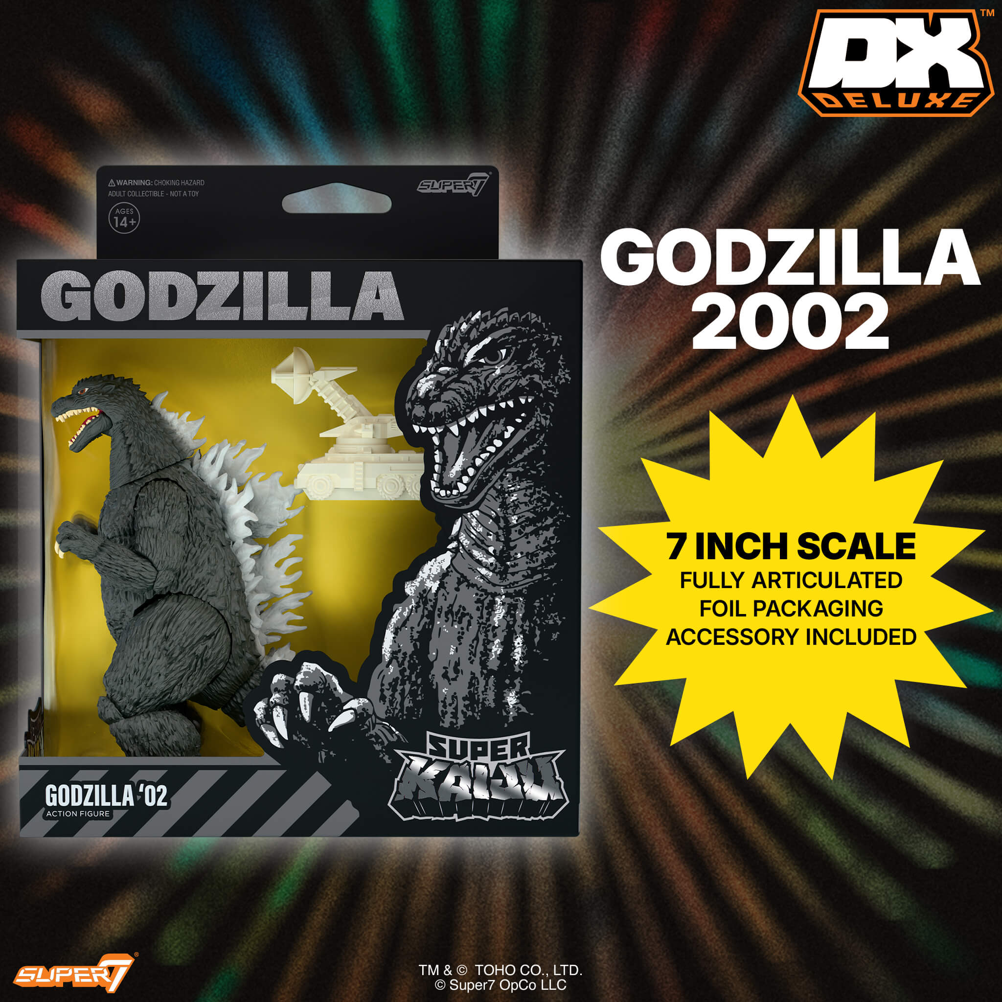 Super7 Toho Super Kaiju Godzilla 2002 figurina articulata