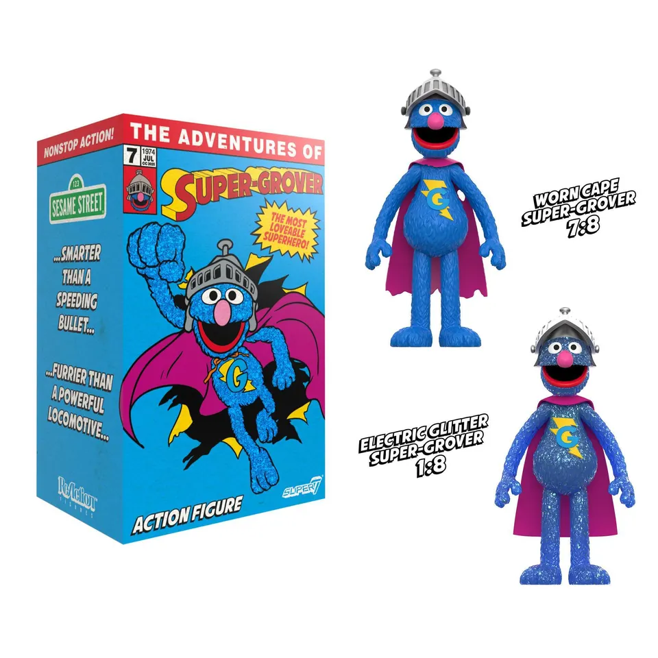 Super7 Sesame Street Super Grover figurina blind box 3.75 inch