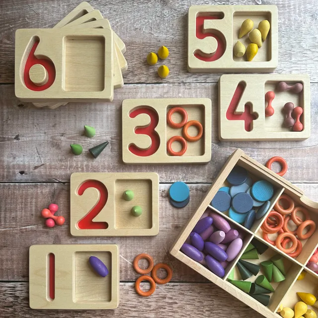 Yellow Door Number Trays tavite cifre 1-9 tactile