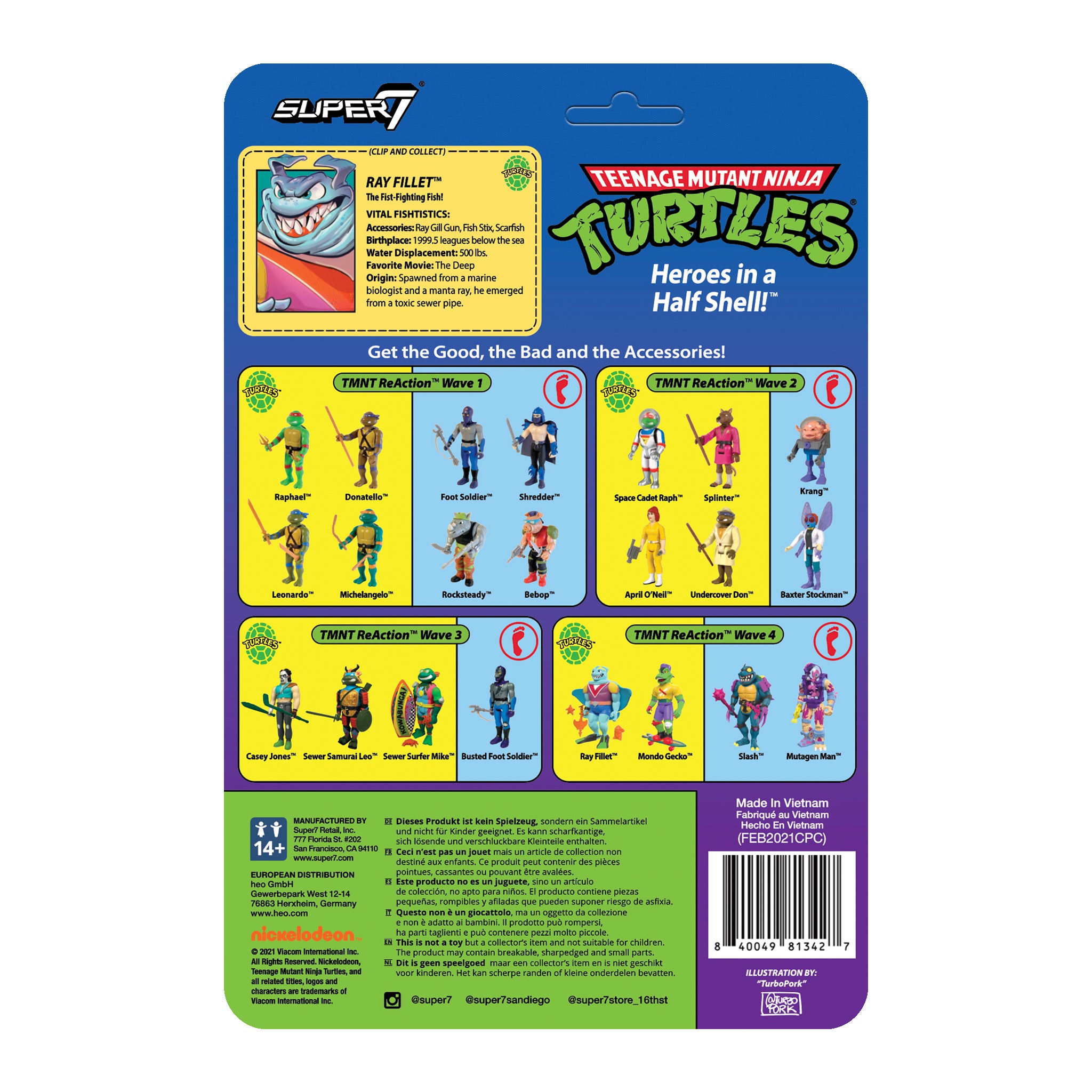 Super7 TMNT Wave 4 figurină Ray Fillet articulată