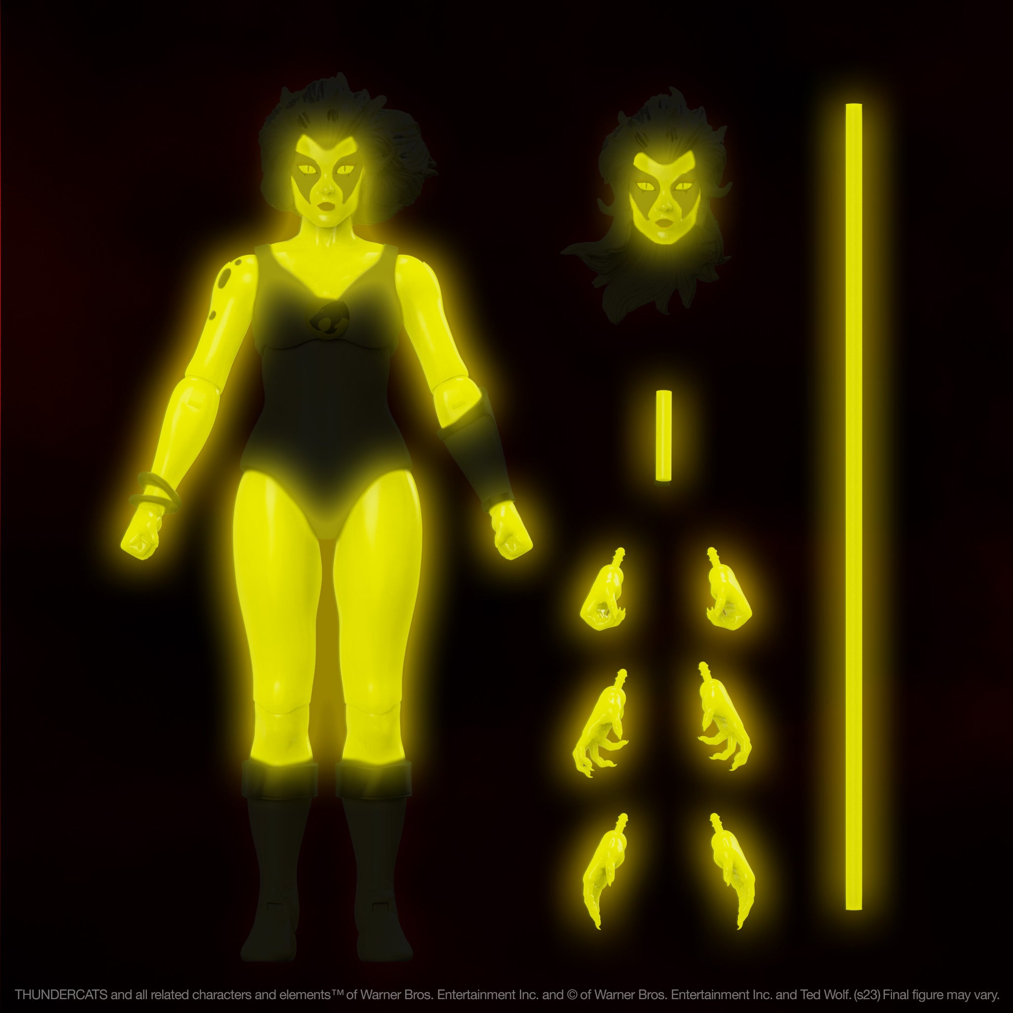 Super7 ThunderCats Ultimates Cheetara Super-Speed Glow figurina fosforescenta