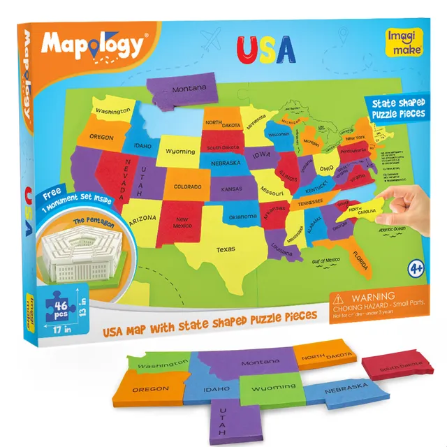 Imagimake Mapology USA puzzle harta 44 state 4 ani+