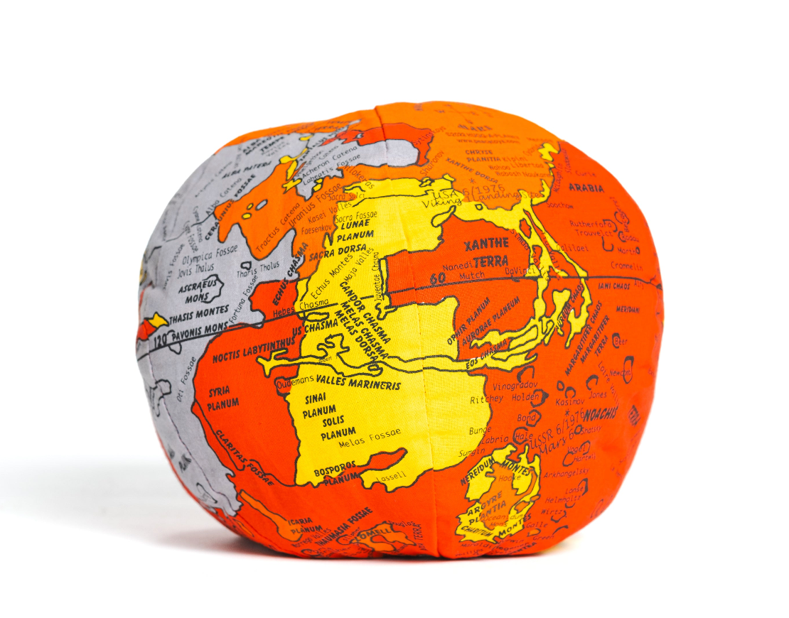 Hugg a Planet Mars glob plusat 23 cm hartă detaliată bumbac