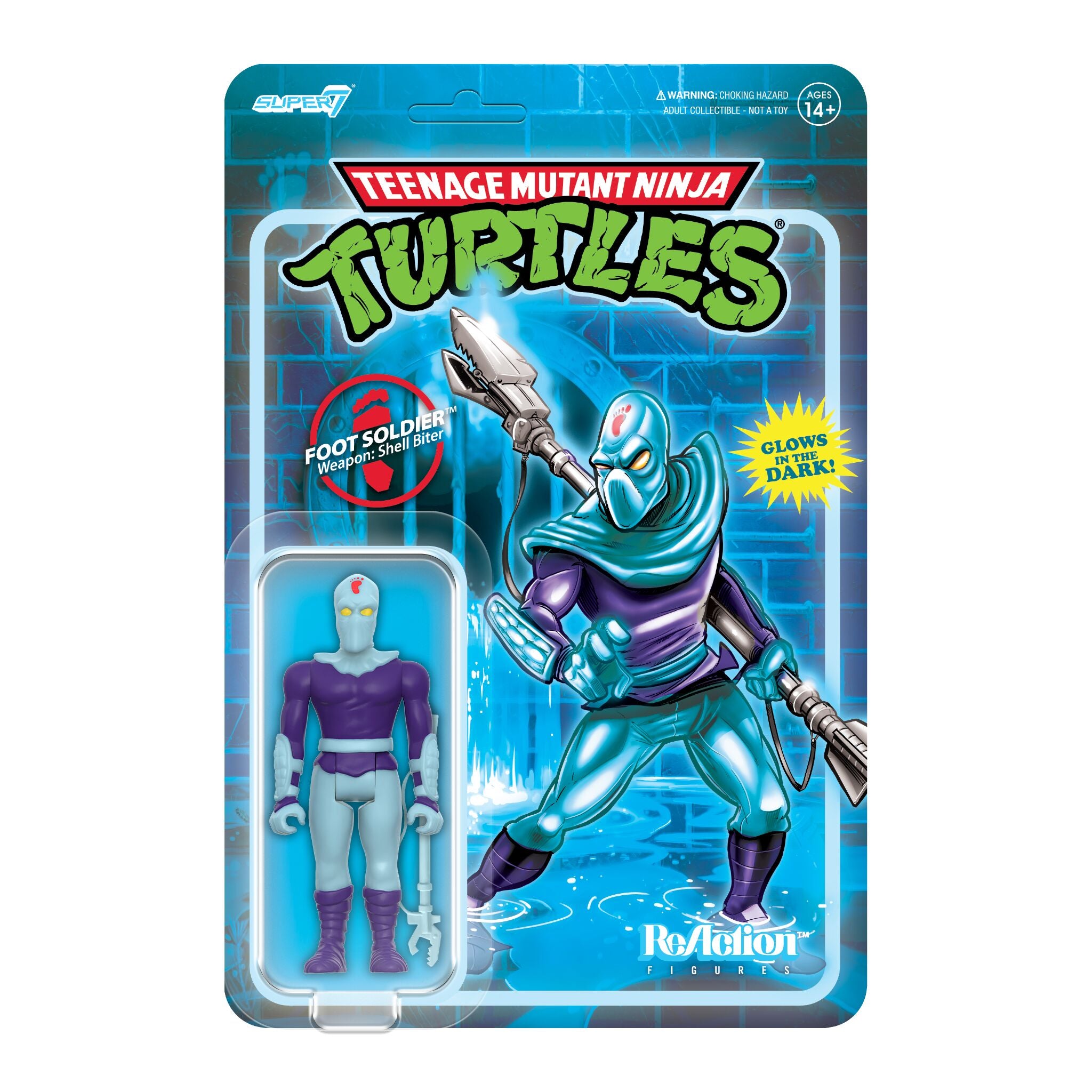 Super7 ReAction TMNT Glow set 3 figurine fosforescente