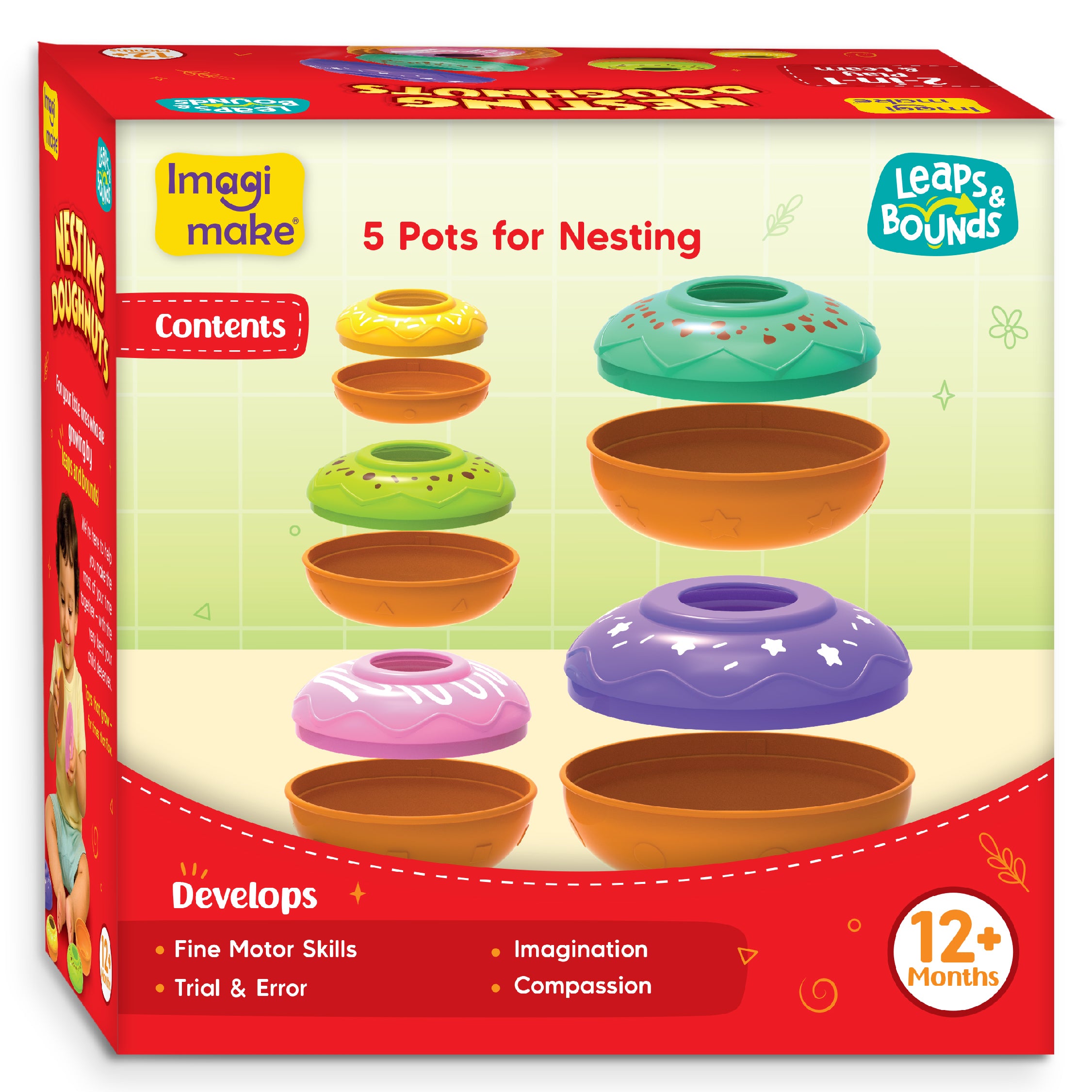 Imagimake Leaps Bounds Nesting Doughnuts jucarie 5 cuiburi