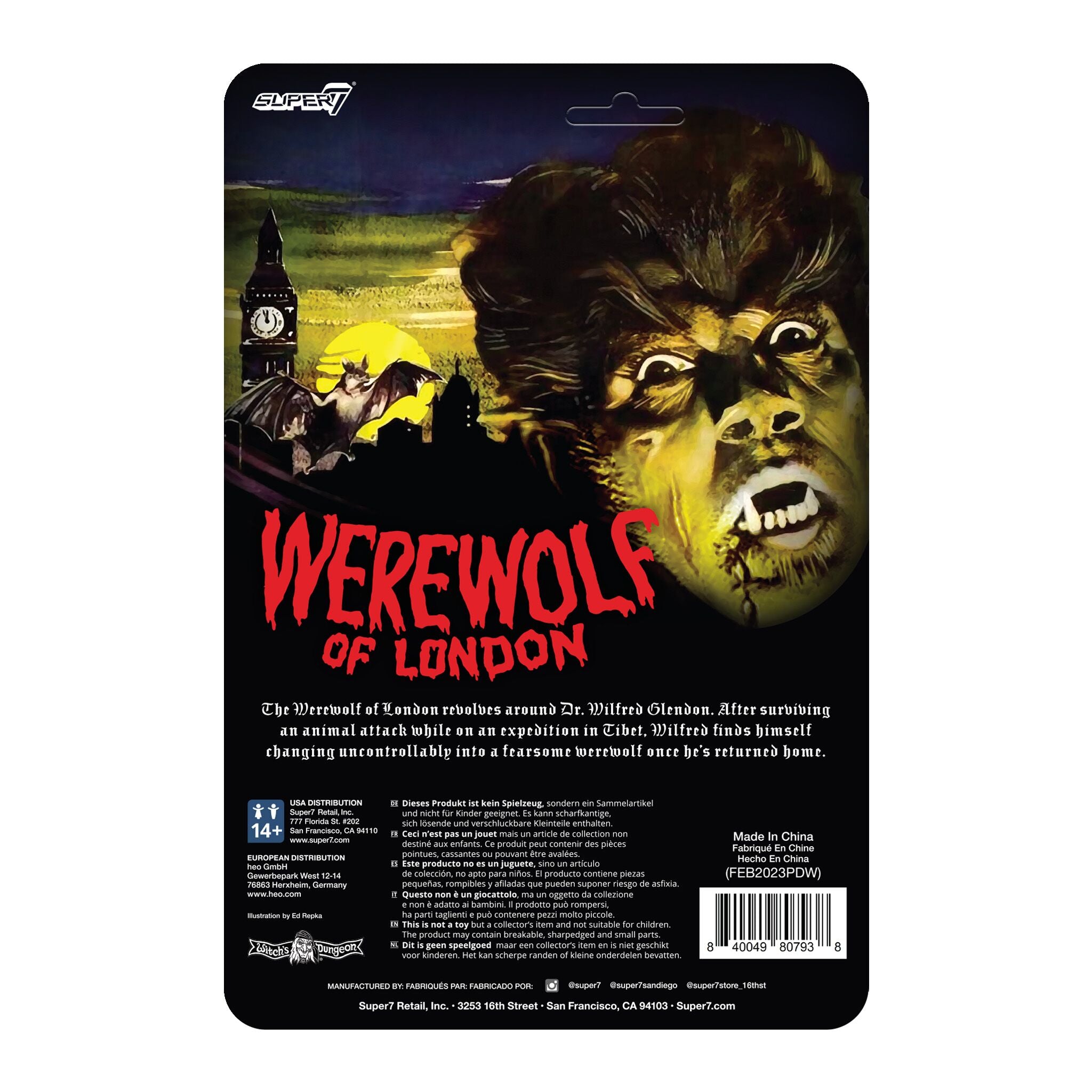 Super7 Werewolf of London ReAction figurina varcolac 3,75 inch