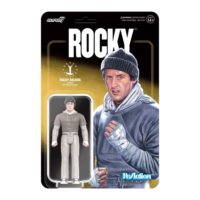 Super7 ReAction Rocky Workout gri figurina 9,5cm