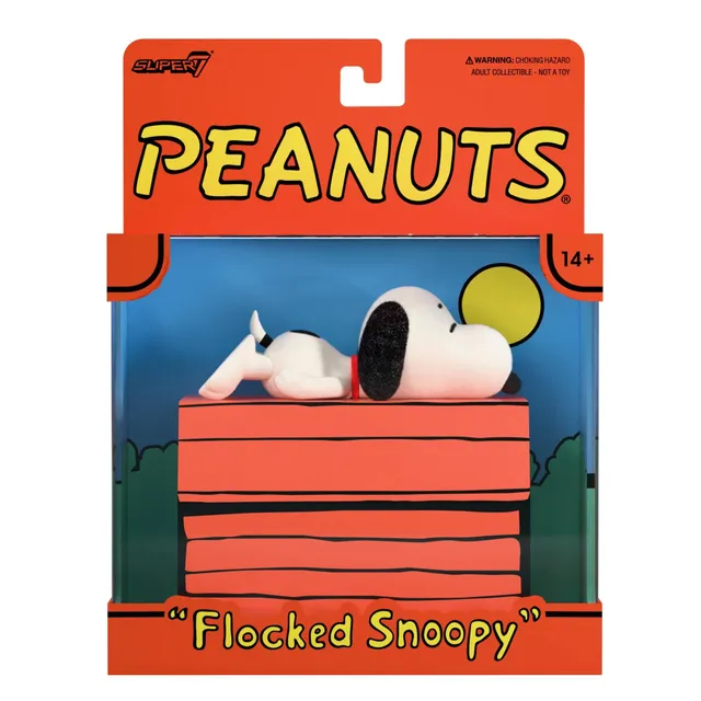 Super7 Peanuts ReAction Snoopy Sleeping figurină flocked 9,5 cm