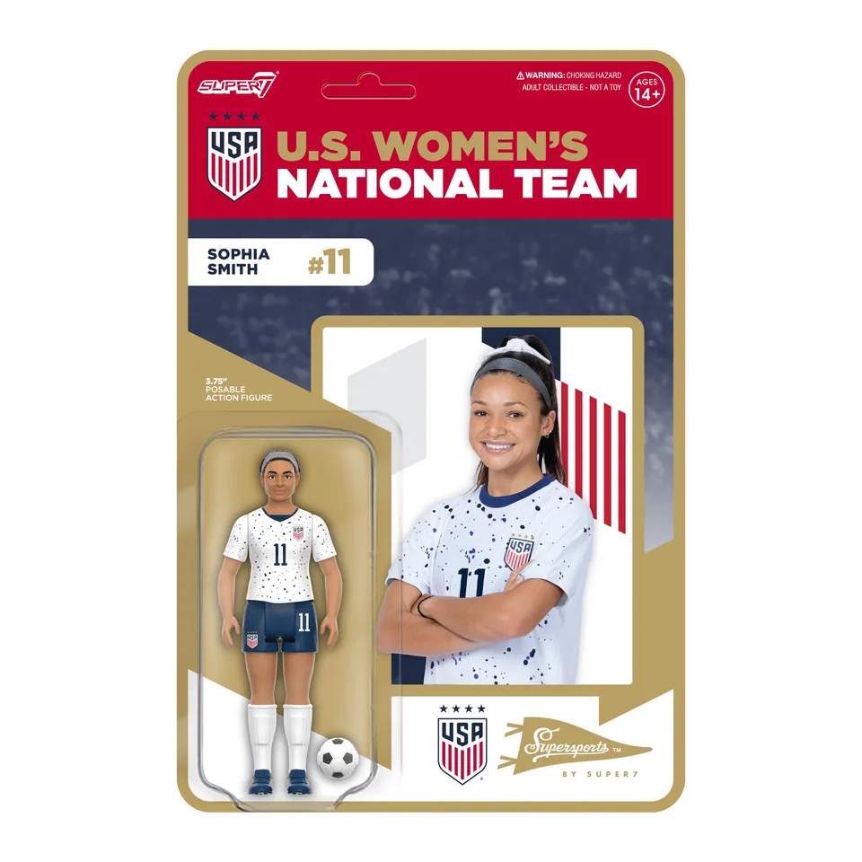 Super7 ReAction USWNT Sophia Smith figurina echipament acasă