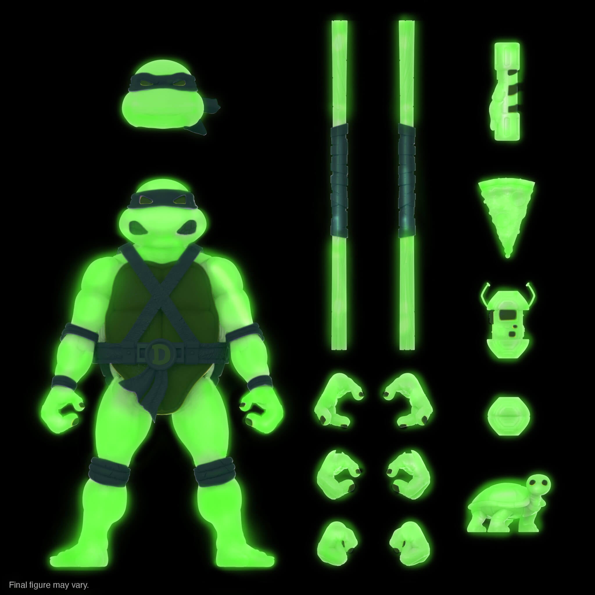 Super7 Ultimates Donatello Mutagen Ooze figurină glow