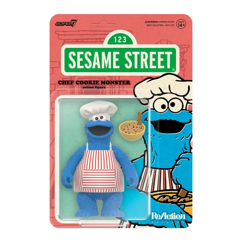 Super7 ReAction Chef Cookie Monster figurina 9,5 cm