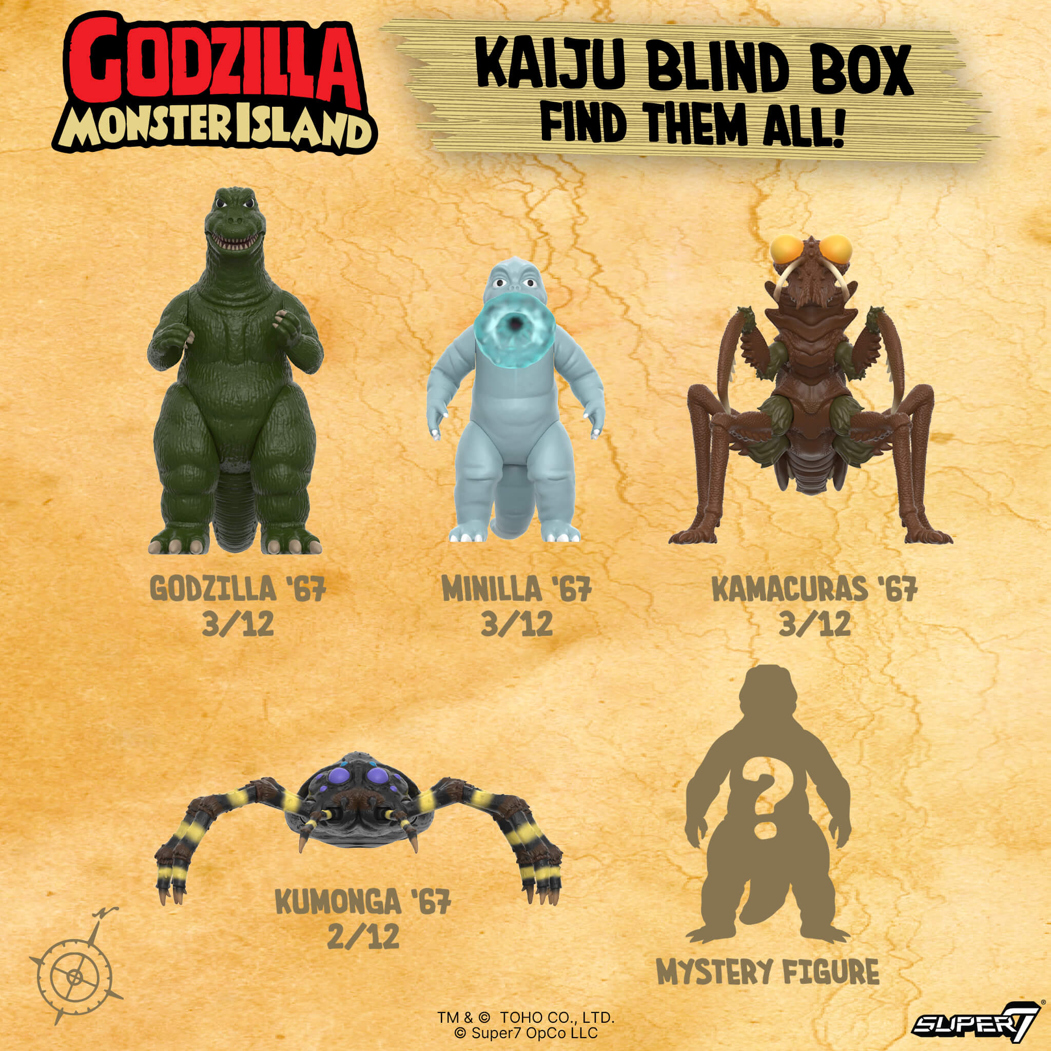Super7 Toho Showa Monster Island figurina blind box surpriza
