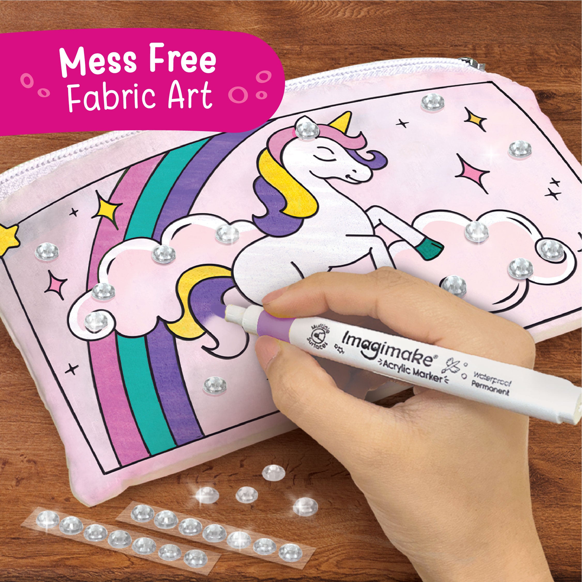 Imagimake Fabric Art Unicorn set pictura textile 5+ ani