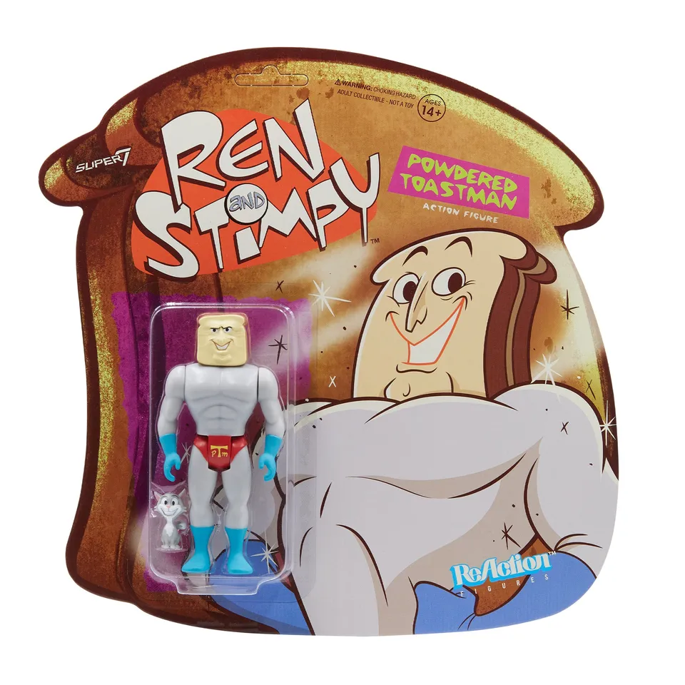 Super7 Ren & Stimpy Powdered Toast Man figurină 9,5 cm