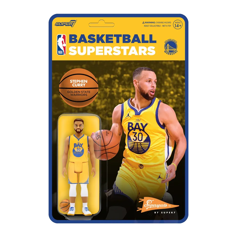 Super7 NBA Supersports Steph Curry figurină galben Statement