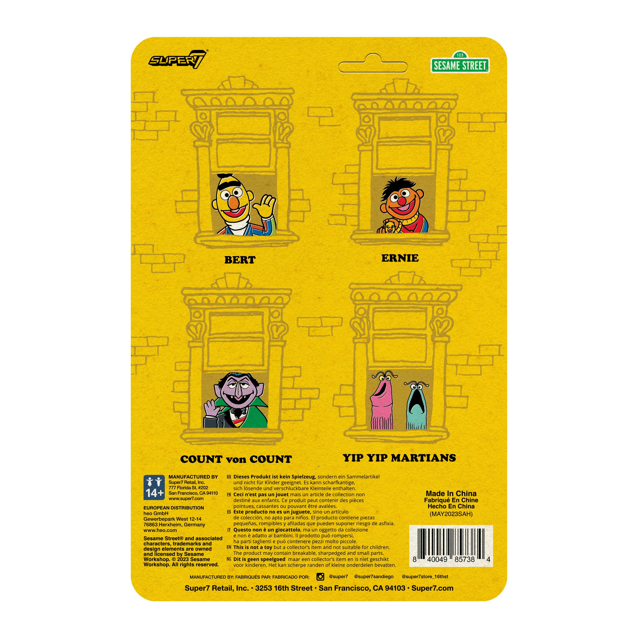 Super7 Sesame Street Bert figurina Wave 01 cu porumbel