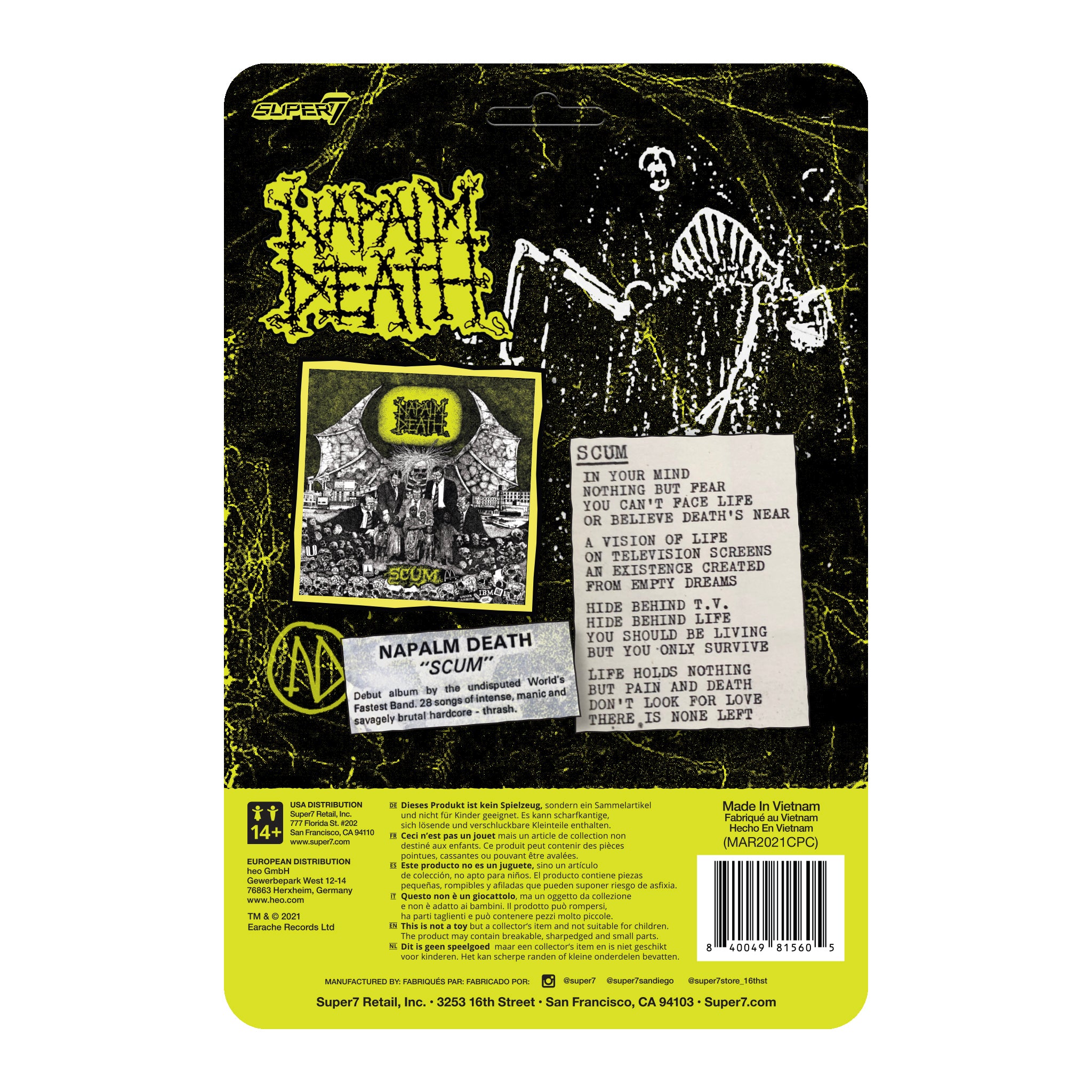 Super7 ReAction Napalm Death Scum Demon figurina