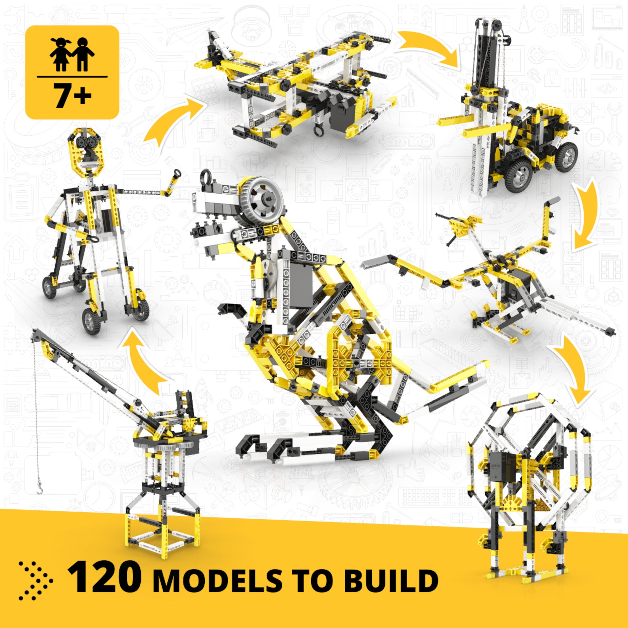 Engino Creative Builder set constructie 120 modele motorizat