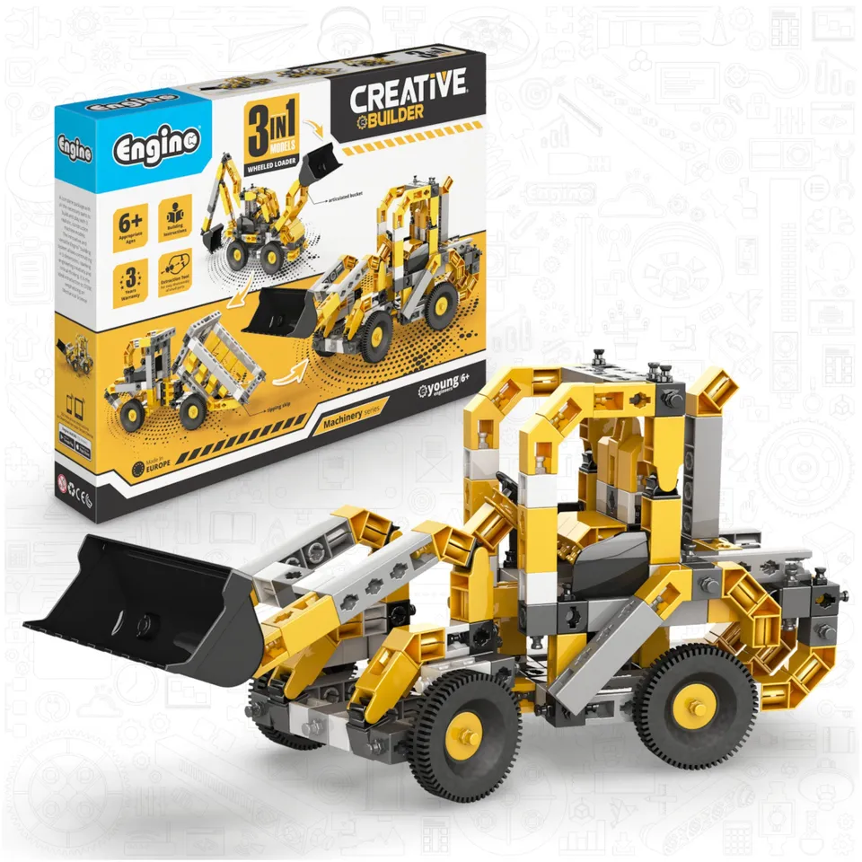 Engino Creative Builder Wheeled Loader set utilaje 3 modele 6+