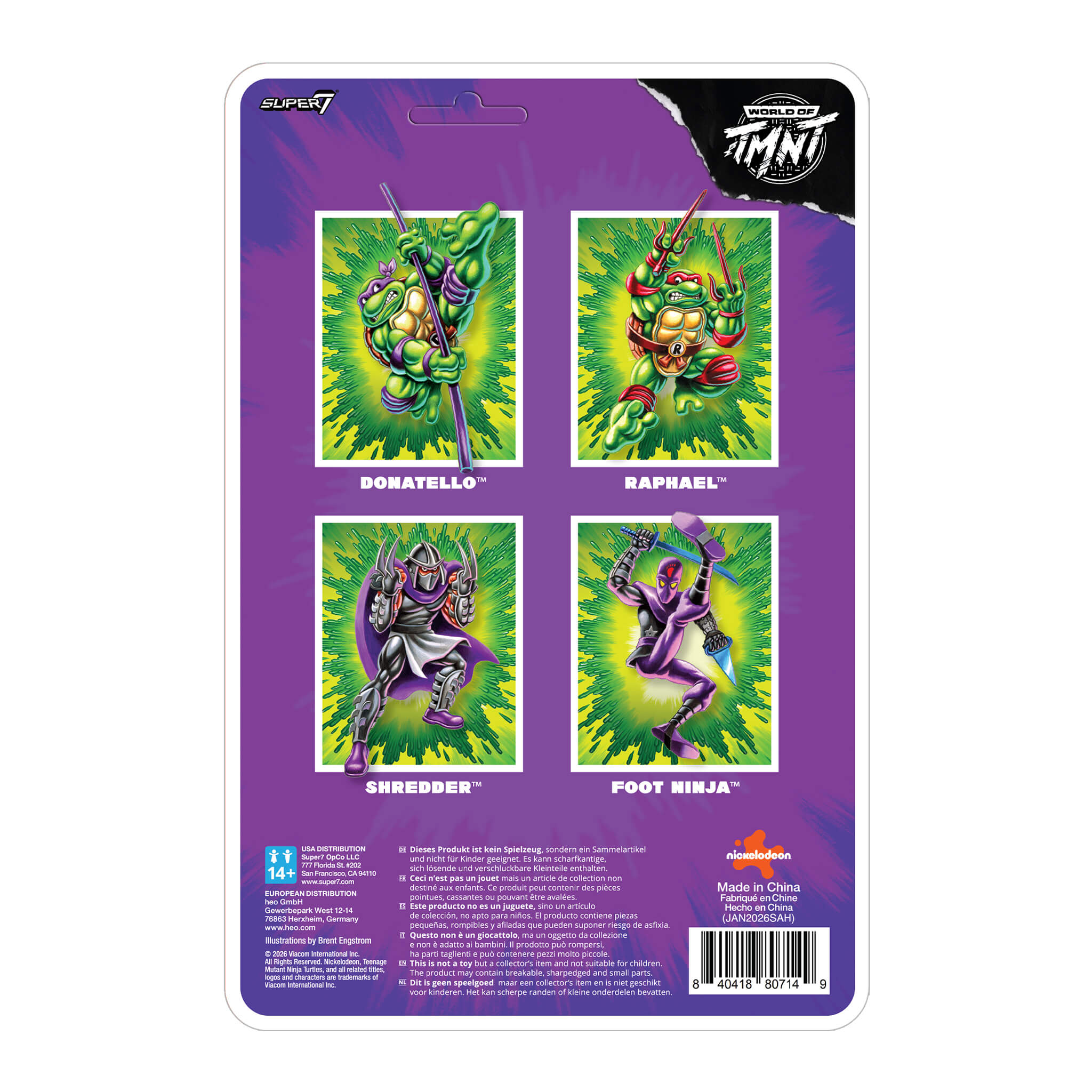 Super7 ReAction+ Shredder figurina 1987 10 cm