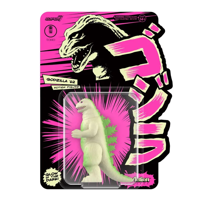 Super7 Toho ReAction Godzilla '62 figurină fosforescentă glow
