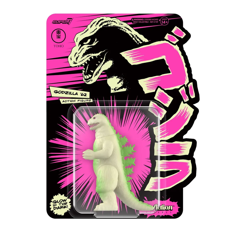Super7 Toho ReAction Godzilla '62 figurină fosforescentă glow