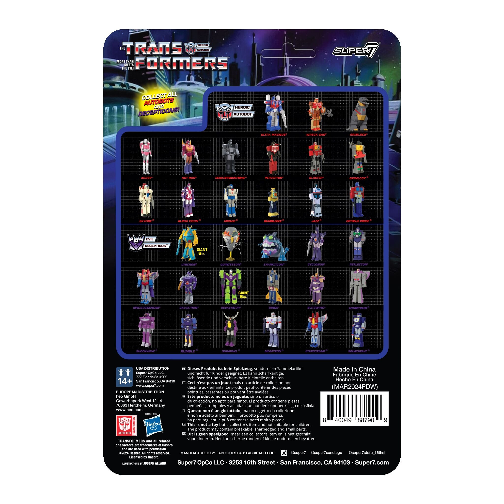 Super7 ReAction Optimus Prime figurina 9,5 cm alb